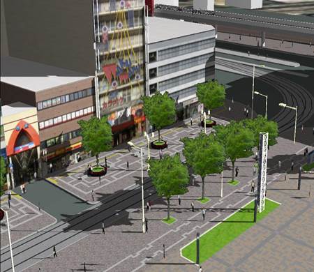 都市部における新型路面電車（LRT）事業の検討と合意形成を図るための3D VR